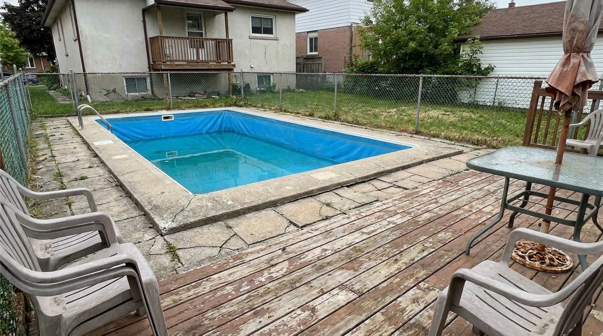 Before image for the AI hardscaping and patio design example